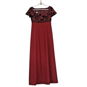 Vintage Empire Waist Gown 4 Petite Wedding Guest Formal Floral Velvet Whimsigoth